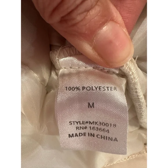 Mazik Cream Ruffle Puffer Vest Boho Fall Layering Medium - Picture 11 of 13